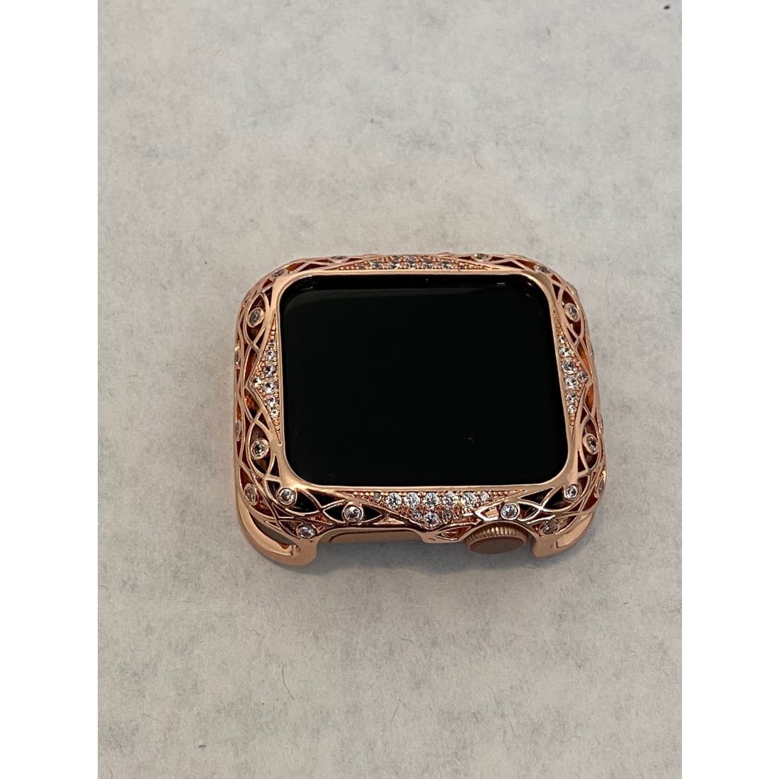 41mm 45mm Rose Gold CZ Apple Watch Bezel Bumper Swarovski Crystals Smartwatch Case Cover Lace 38mm 40mm 42mm 44mm - apple watch, apple watch