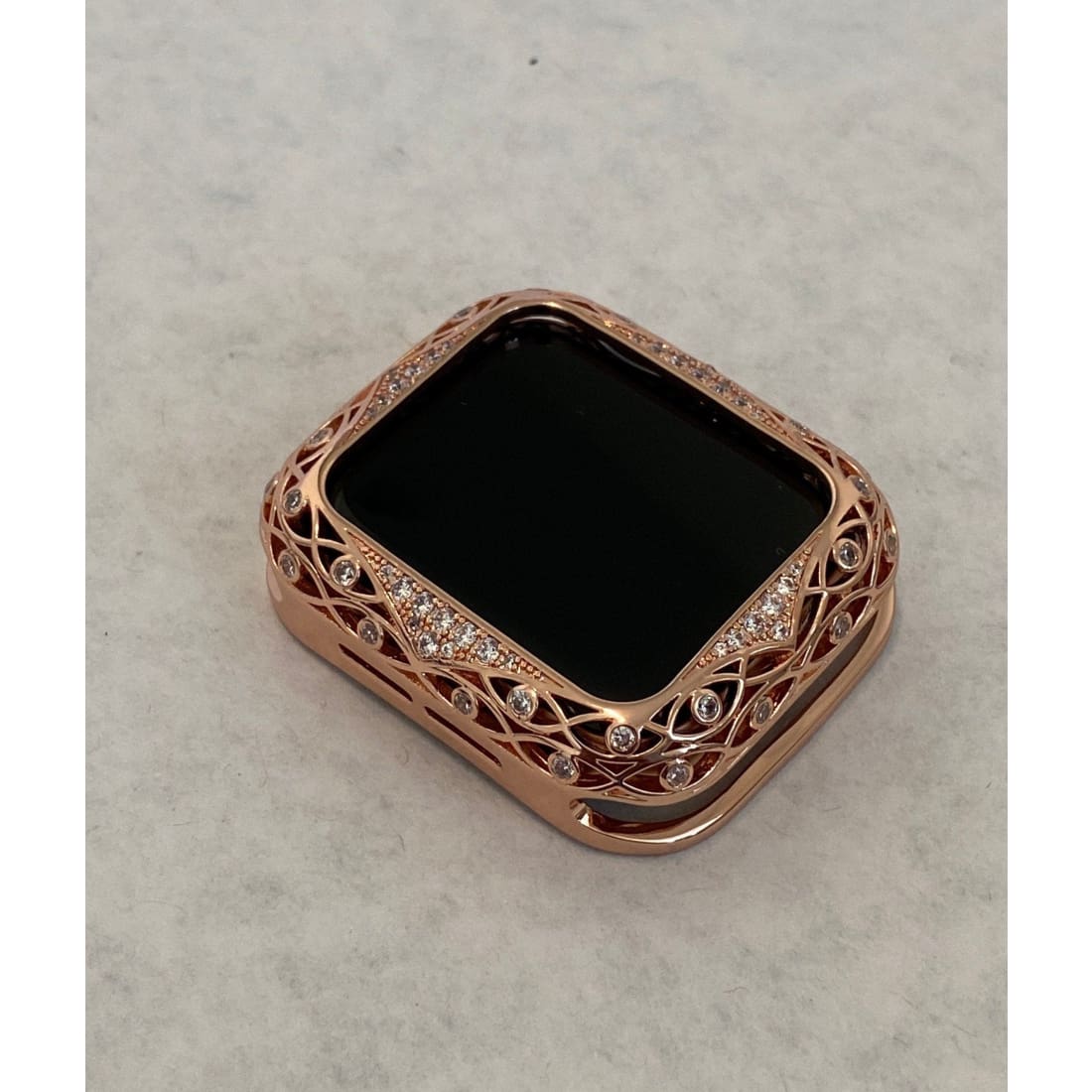 41mm 45mm Rose Gold CZ Apple Watch Bezel Bumper Swarovski Crystals Smartwatch Case Cover Lace 38mm 40mm 42mm 44mm - apple watch, apple watch