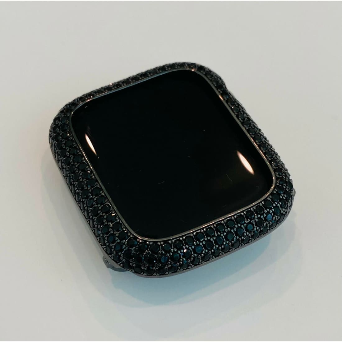 Apple Watch Band Black on Black 38mm 40mm 41mm 42mm 44mm 45mm 49mm Ultra Swarovski Crystals & or Apple Watch Cover Lab Diamond Bezel Case -