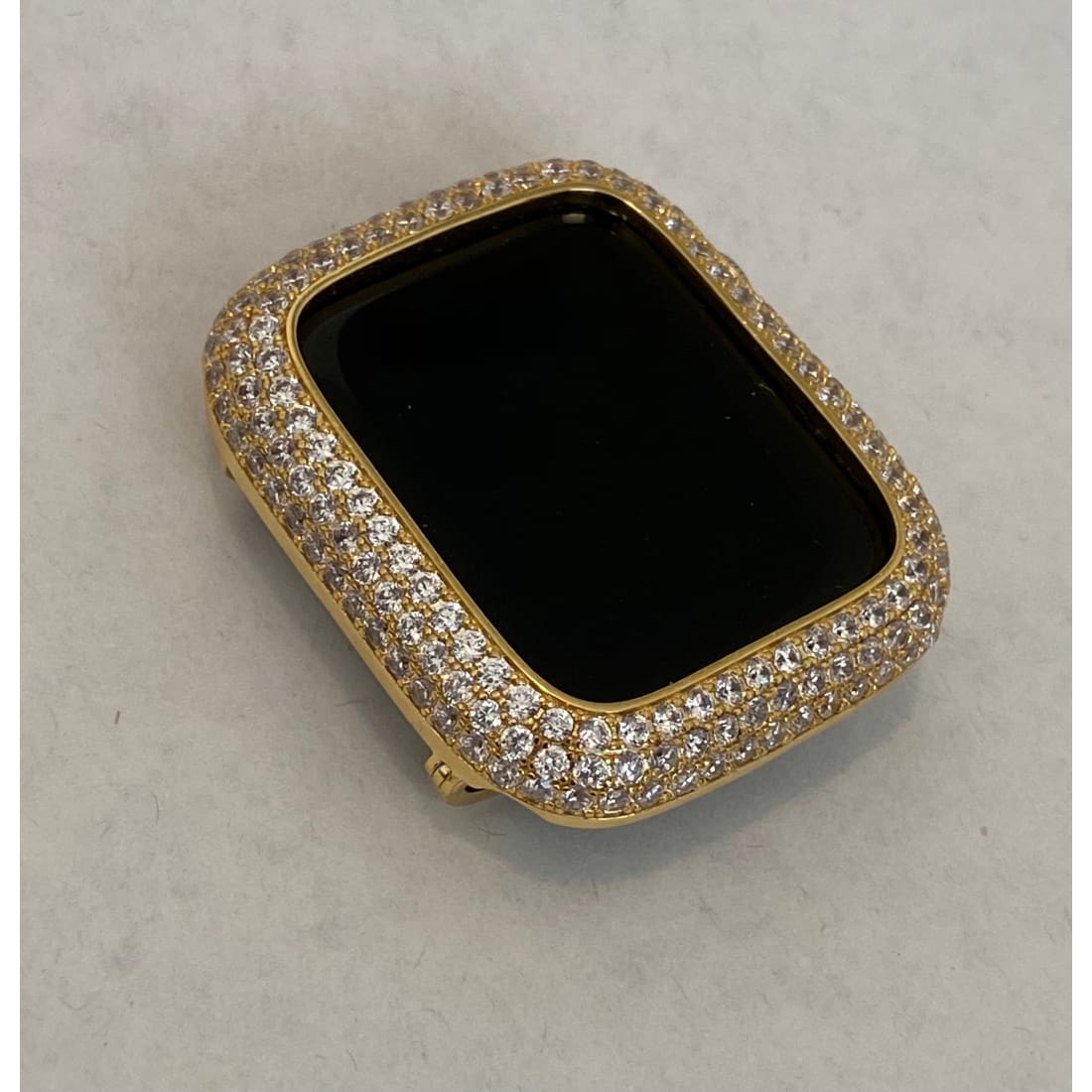 Gold Apple Watch Band 45mm Swarovski Crystal Baguettes & or Apple Watch Cover Lab Diamond Bezel Case Bling 38mm-49mm Ultra S1-8 - 45mm apple