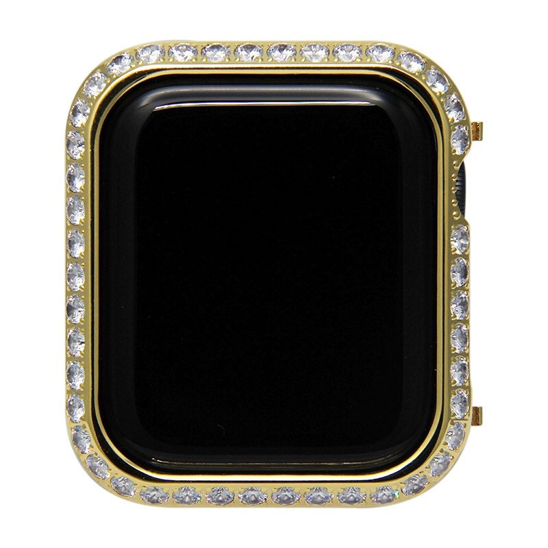 Gold Apple Watch Bezel Bling 38mm-44mm, Lab Diamond 3mm Iwatch Case Cover Iwatch Band Bling