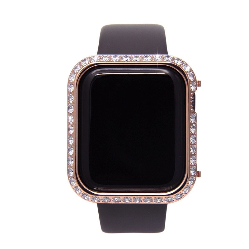 Apple Watch Band Bezel Rose Gold Case Cover 38mm 40mm 43mm 44mm Large 3mm Rhinestone Crystals Final Sale