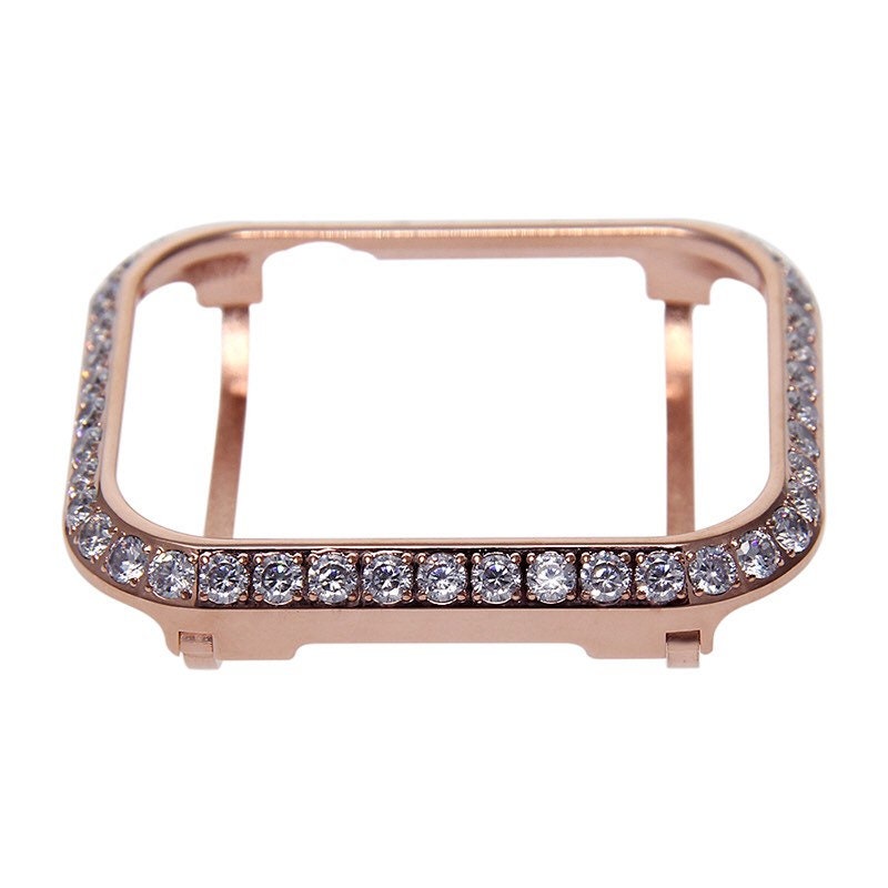 Apple Watch Band Bezel Rose Gold Case Cover 38mm 40mm 43mm 44mm Large 3mm Rhinestone Crystals Final Sale