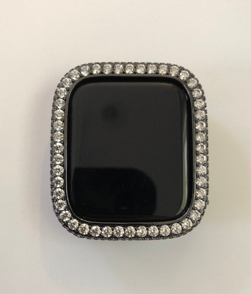 Series 1-8 Apple Watch Bezel Cover Lab Diamond Bumper Black Metal 38mm 40mm 42mm 44mm series 6