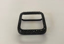 Series 1-8 Black Apple Watch Case Cover 41mm 45mm with 2.5mm Lab Diamond Bezel Cover Smartwatch Bumper Bling