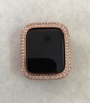 Rose Gold Apple Watch Cover with 2.5mm Square Lab Diamonds Apple Watch Case Smartwatch Bumper Bling 40mm 44mm Iwatch Candy