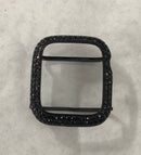 Black on Black Apple Watch Bezel Cover, Smartwatch Lab Diamond Bumper Case, Iwatch Bling Series 8