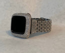 41mm 45mm 49mm Ultra Apple Watch Band Silver Crystals & or Smartwatch Lab Diamond Bezel Cover Bling Series 8