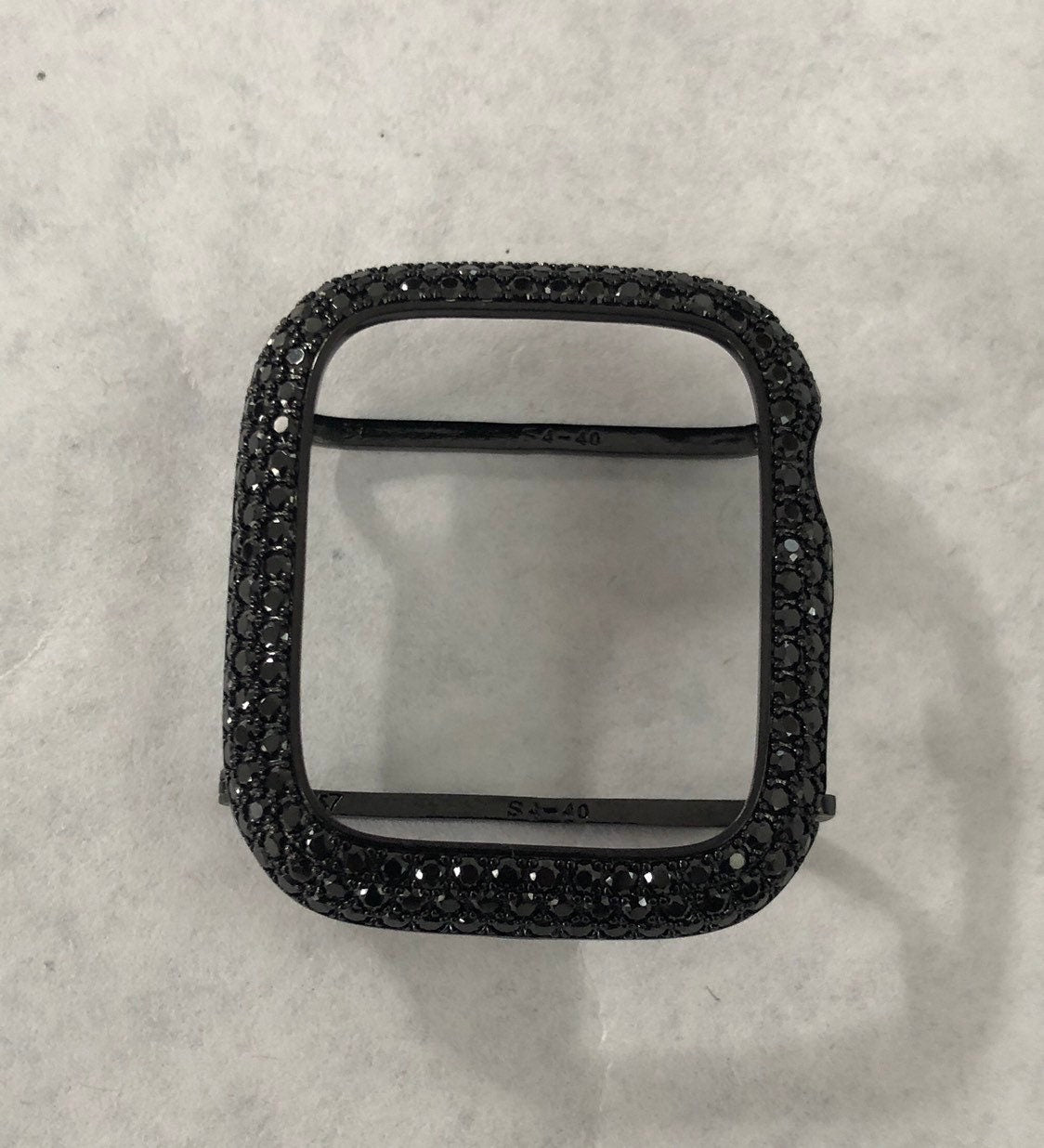 Series 2-9 Black on Black Apple Watch Cover Lab Diamond Bezel Case 38mm 40mm 41mm 42mm 44mm 45mm 49mm Ultra Apple Watch Cover Iwatch Candy