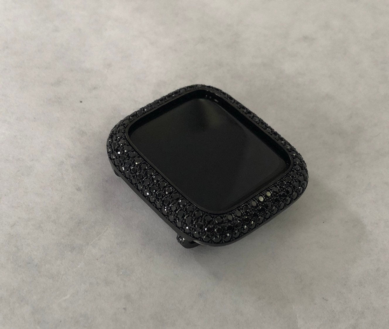 Series 2-9 Black on Black Apple Watch Cover Lab Diamond Bezel Case 38mm 40mm 41mm 42mm 44mm 45mm 49mm Ultra Apple Watch Cover Iwatch Candy