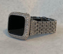 Apple Watch Band 41mm 45mm 49mm Ultra Silver Crystals & or Apple Watch Cover Lab Diamond Bezel Bling 38mm-49mm Iwatch Candy