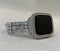 Series 2-8 White Gold Apple Watch Band Swarovski Crystals & or Silver Lab Diamond Cover Bezel for Iwatch Band Bling 38-45mm