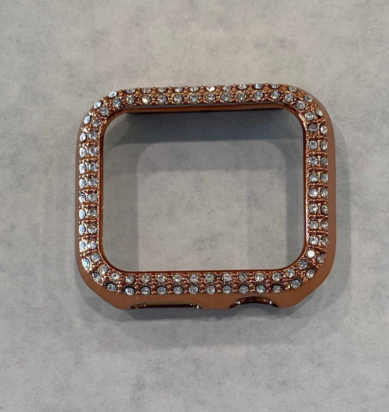 Series 7 Apple Watch Cover Bezel Rose Gold 41mm 45mm Swarovski Crystal Bumper Faceplate inSizes All Sizes Available