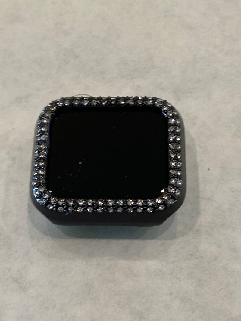 Black Apple Watch Cover Crystal Bumper Case 38mm 40mm 41mm 42mm 44mm 45mm 49mm Iwatch Candy Bling