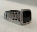 Series 9 Apple Watch Band Series 41mm 45mm 49mm Ultra Silver Crystals & or Lab Diamond Bezel Cover Smartwatch Bling 38 40 42 44mm