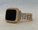 Gold Apple Watch Band Crystal 38mm-49mm Ultra & or Apple Watch Cover Lab Diamond Bezel Apple Watch Case Iwatch Candy Bling