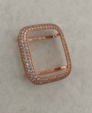 41mm 45mm Apple Watch Band Women Rose Gold 38mm 40mm 42mm 44mm Lab Diamond Bezel Cover Iwatch Bling Series 1-8