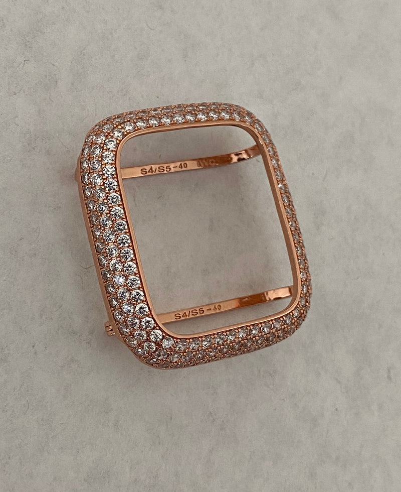 Apple Watch Band 49mm Ultra Crystals Rose Gold & or Apple Watch Cover Lab Diamond Bezel Apple Watch Case Bumper Bling 38mm-45mm