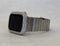 Mens Apple Watch Band Silver 42mm 44mm Stainless Steel and or Lab Diamond Bezel Iwatch Bling Series 6 sb1