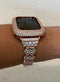 Apple Watch Band Women Rose Gold Crystal Bracelet & or Apple Watch Cover Lab Diamond Bezel Apple Watch Cover 38-49mm Gift for her