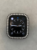 Series 1-8 Apple Watch Band Black Swarovski Crystals Stainless Steel & or Lab Diamond Bezel Cover Smartwatch Bumper 38mm-45mm