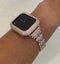 Series 1-8 Apple Watch Band 41mm 45mm Rose Gold & or Pave Lab Diamond Bezel Cover Smartwatch Bumper Bling 38mm-45mm