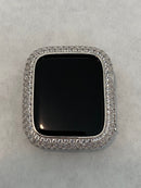Iced Out Pave Apple Watch Cover Lab Diamond Bezel Case Silver Smartwatch Bumper 38-49mm Ultra from Iwatch Candy
