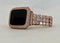 41mm 45mm Apple Watch Band Women Rose Gold 38mm 40mm 42mm 44mm Lab Diamond Bezel Cover Iwatch Bling Series 1-8