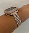 41mm 45mm Apple Watch Band Series 7-8 & or Rose Gold Lab Diamond Bezel Cover Smartwatch Bumper Bling 38mm 40mm 42mm44mm