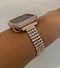 Apple Watch Band 49mm Ultra Rose Gold Crystals & or Apple Watch Cover Lab Diamond Bezel Case Smartwatch Bumper Bling 38mm-49mm