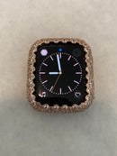 41mm 45mm Apple Watch Band Women Rose Gold Swarovski Crystals Series 1-8 SE & or Lab Diamond Bezel Iwatch Bling Smartwatch Bumper Bling
