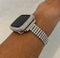 Silver Apple Watch Band Women 41mm 45mm 49mm Ultra Series 8 Crystals & or Lab Diamond Bezel Cover Bumper 38mm-44 Series 2-9 Iphone