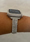 Silver Apple Watch Band 41mm 45mm Series 8 Swarovski Crystals & or Lab Diamond Bezel Cover Bumper 38mm-44mm Series 1-8