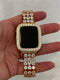 Luxury Apple Watch Band Gold Swarovski Crystals & or Lab Diamond Bezel Cover set in 14k gold plating in sizes 38 40 41 42 44 45mm Smartwatch Bumper Bling