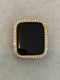 Gold Apple Watch Bezel Cover 40mm 44mm with Lab Diamonds Metal Bumper Case for Smartwatch