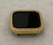 Gold Apple Watch Bezel Cover 40mm 44mm with Lab Diamonds Metal Bumper Case for Smartwatch