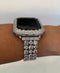 Apple Watch Band 41mm or 45mm 49mm Ultra Women's Silver Crystal & or Lab Diamond Bezel Bumper Cover Smartwatch Series 8