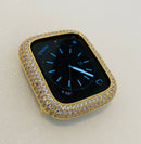 Apple Watch Bezel Cover Gold Metal Pave Lab Diamonds Apple Watch Case Smartwatch Bumper 38mm-49mm Ultra Series 2-9 SE