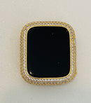 Series 7-8 Apple Watch Bezel Cover Gold Metal With Pave Lab Diamonds 38mm 40mm 41mm 42mm 44mm 45mm Smartwatch Bumper