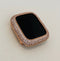 Rose Gold Apple Watch Case Cover 38mm 40mm 41mm 42mm 44mm 45mm Lab Diamond Bezel Bling Series 1-8 SE