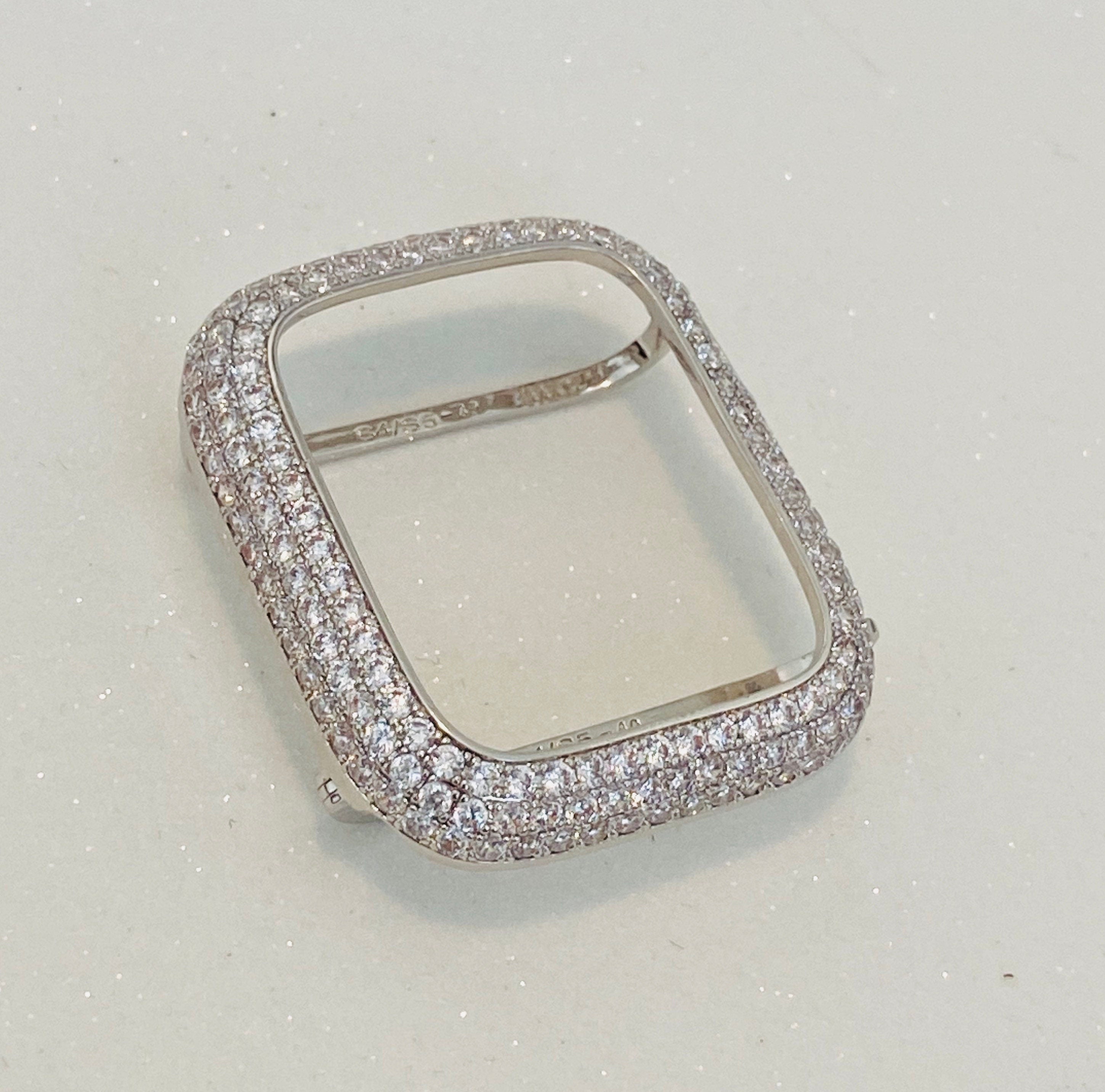 Silver Apple Watch Bezel Cover Lab Diamond Crystal Series 2,3,4,5,6,7,8,9 SE Iwatch Bling 38mm 40mm 41mm 42mm 44mm 45mm 49mm Iwatch Candy