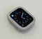 Custom Apple Watch Cover Silver Lab Diamond Bezel, Metal Apple Watch Case Bling 38mm 40mm 41mm 42mm 44mm 45mm Smartwatch Bumper Iphone Watch