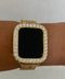 Series 1-8 Apple Watch Band Gold Swarovski Crystals & or Lab Diamond Bezel Cover 38 40 41 42 44 45mm Smartwatch Bumper Bling