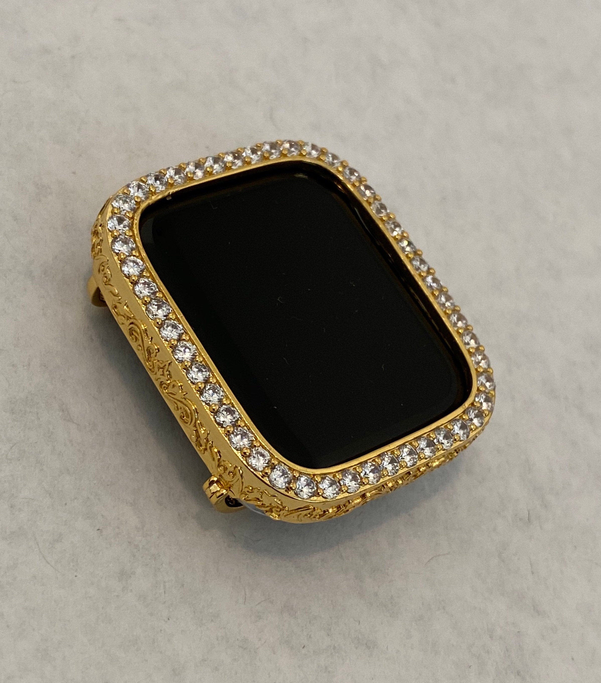 Gold Apple Watch Cover 40mm Apple Watch Case Lab Diamond Bezel Series 4,5,6, SE Iwatch Candy Bling Gift for her him