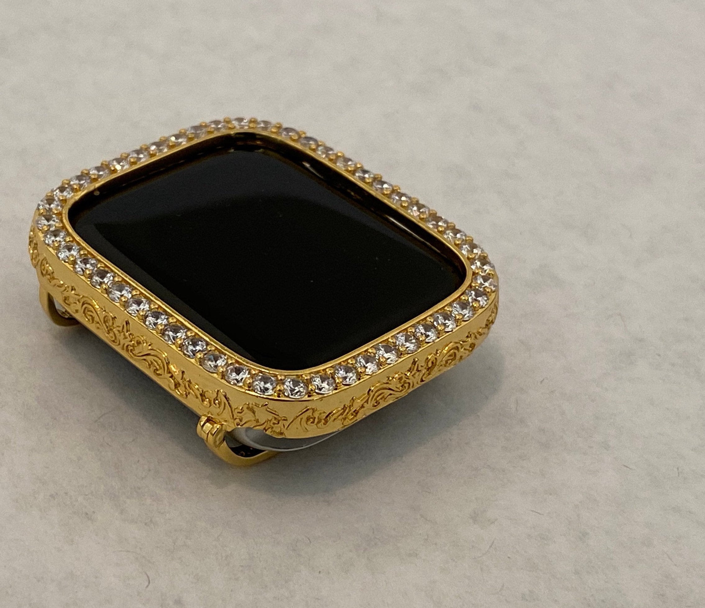 Gold Apple Watch Cover 40mm Apple Watch Case Lab Diamond Bezel Series 4,5,6, SE Iwatch Candy Bling Gift for her him