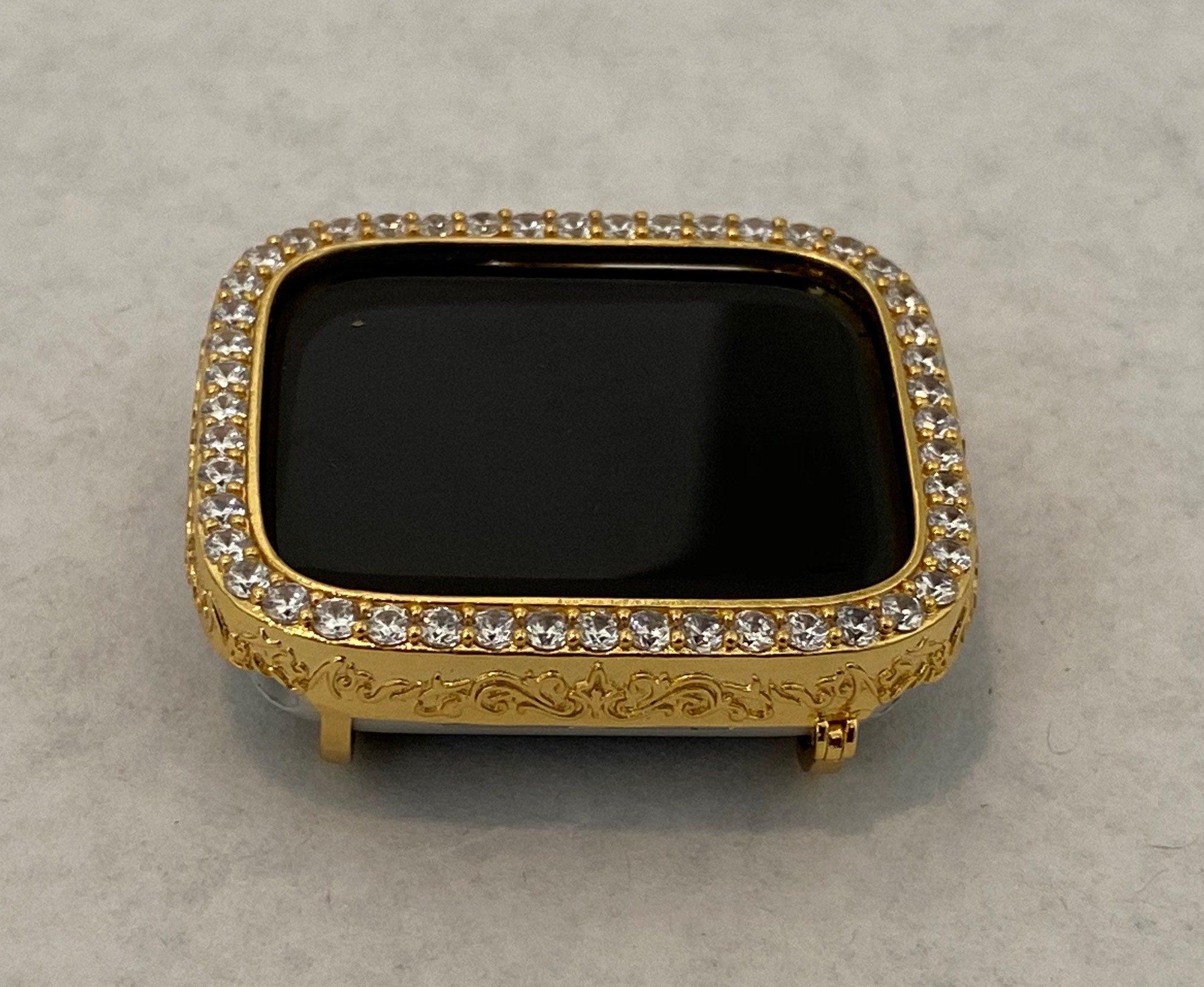 Gold Apple Watch Cover 40mm Apple Watch Case Lab Diamond Bezel Series 4,5,6, SE Iwatch Candy Bling Gift for her him