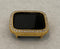 Gold Apple Watch Bezel Cover 40mm 44mm with Lab Diamonds Metal Bumper Case for Smartwatch