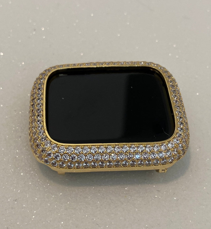 Iced Out Gold Apple Watch Case Women Mens Lab Diamond Bezel Designer Apple Watch Cover 38mm-49mm Ultra Iwatch Candy Bling Smartwatch Bumper