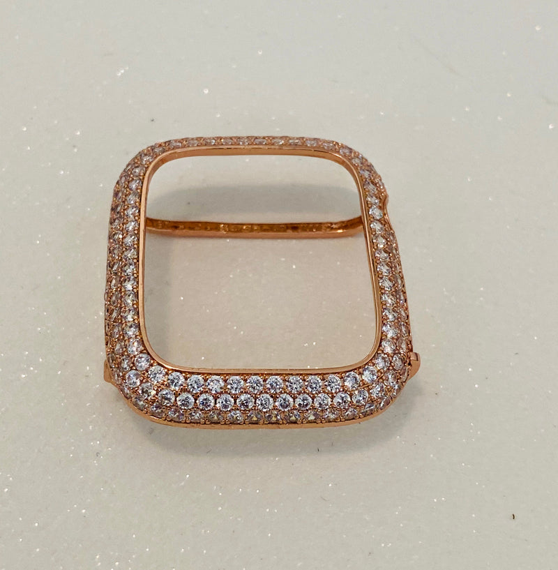 Apple Watch Bezel Cover Lab Diamonds Rose Gold 38mm 40mm 41mm 42mm 44mm 45mm Smartwatch Bumper Series 1-8 SE