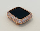 Rose Gold Apple Watch Case Cover 38mm 40mm 41mm 42mm 44mm 45mm Lab Diamond Bezel Bling Series 1-8 SE